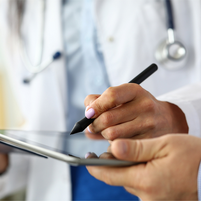 doctor with an ipad