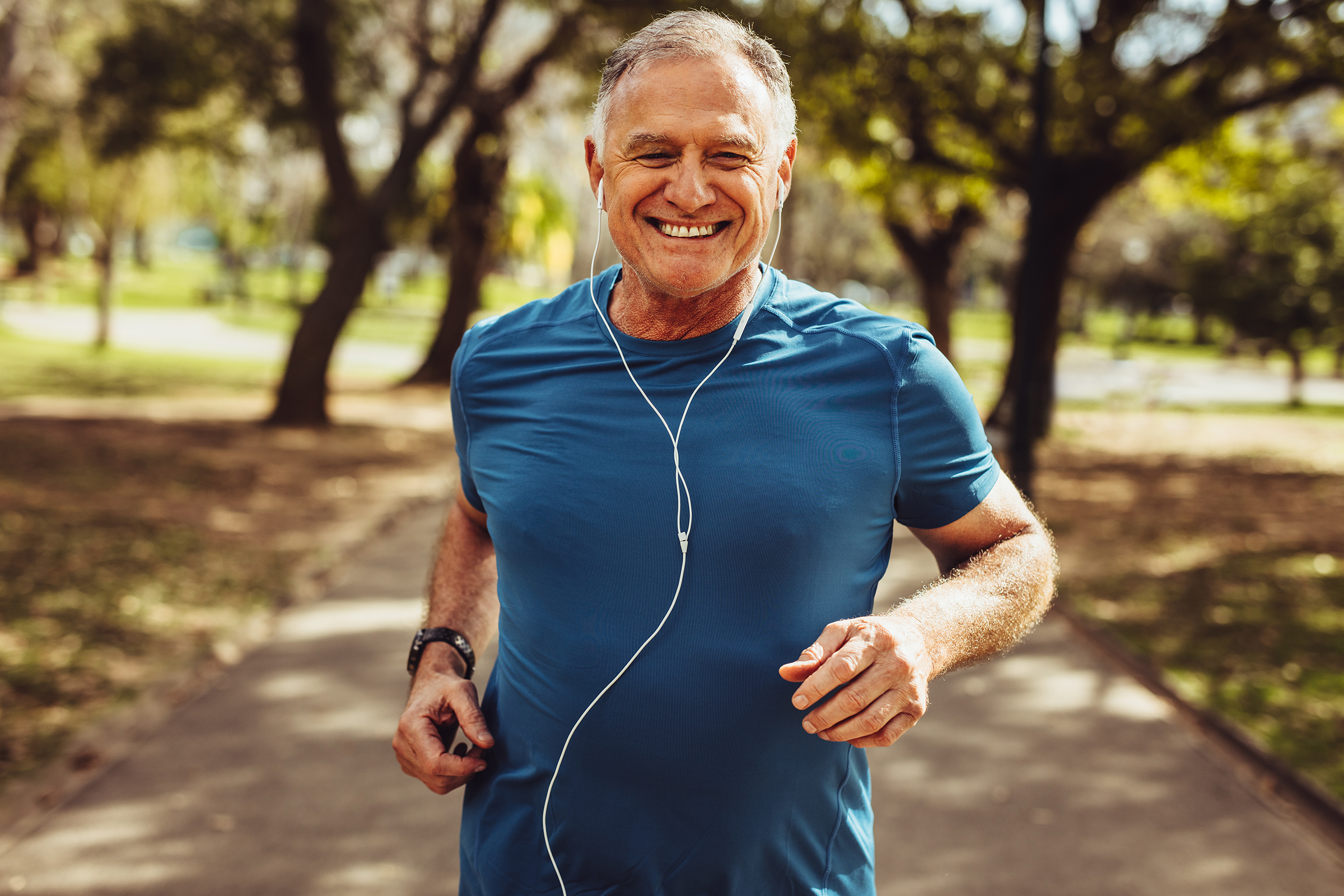 Elderly man running