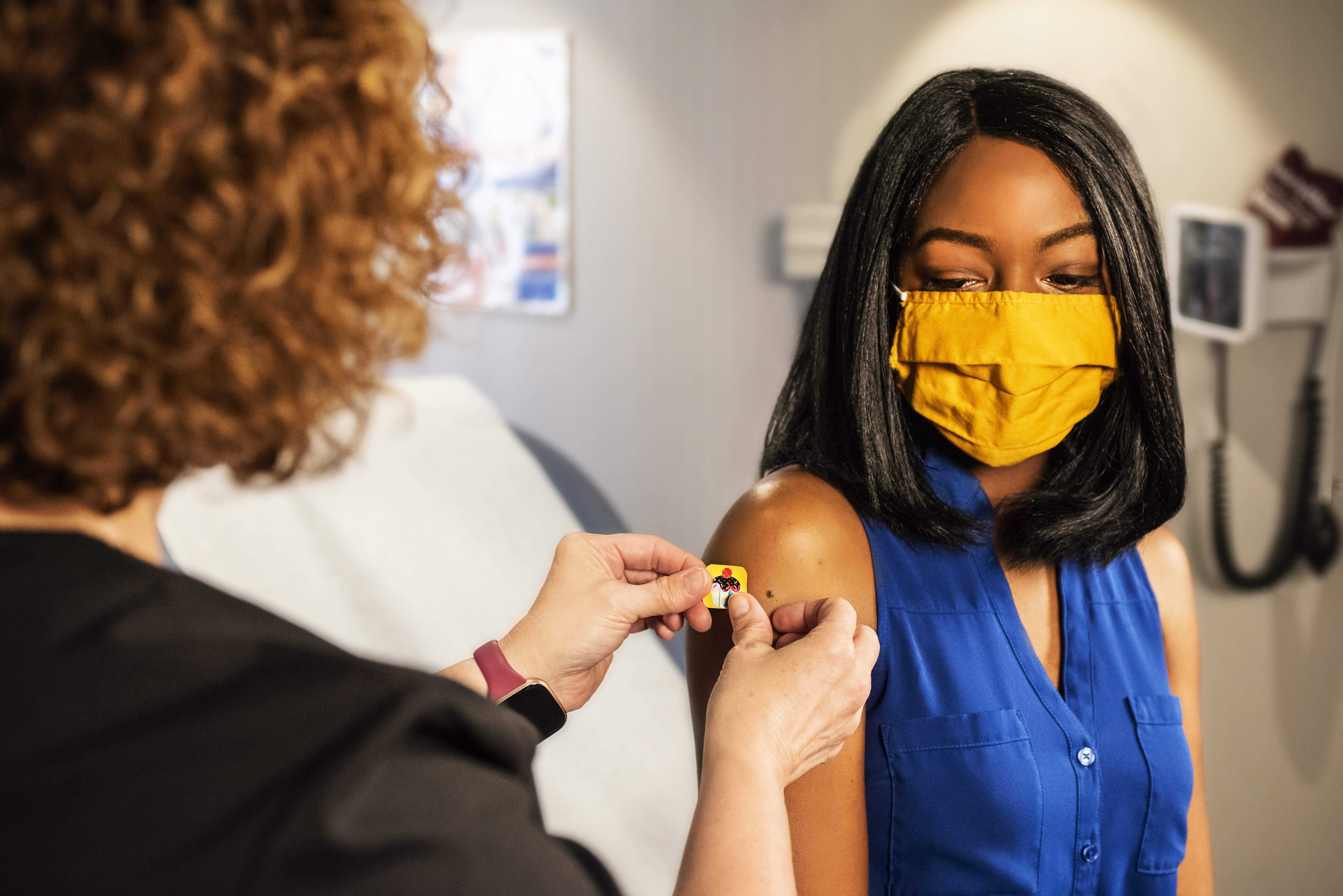 Woman receiving her flu shot