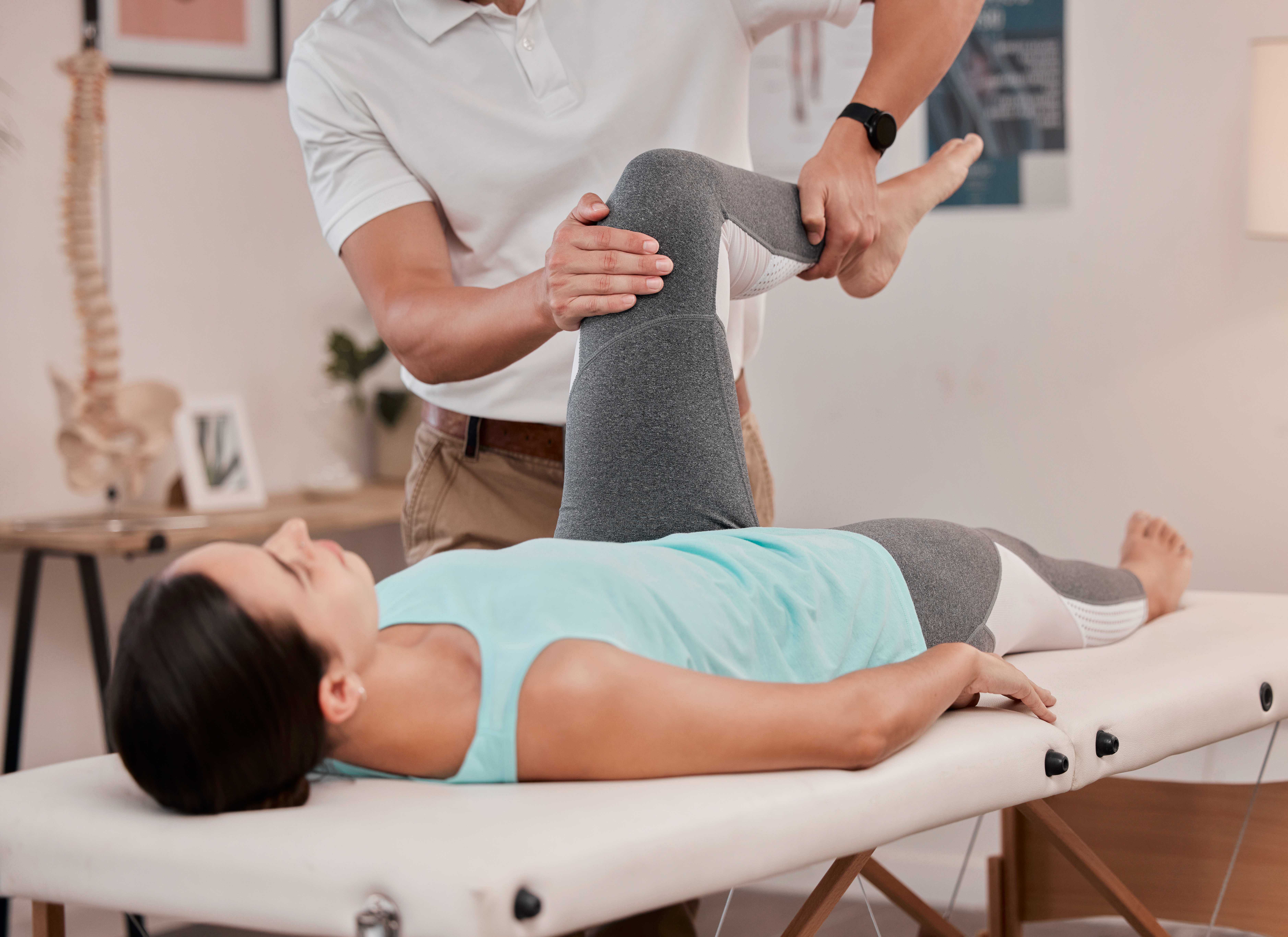 Woman getting psychical therapy