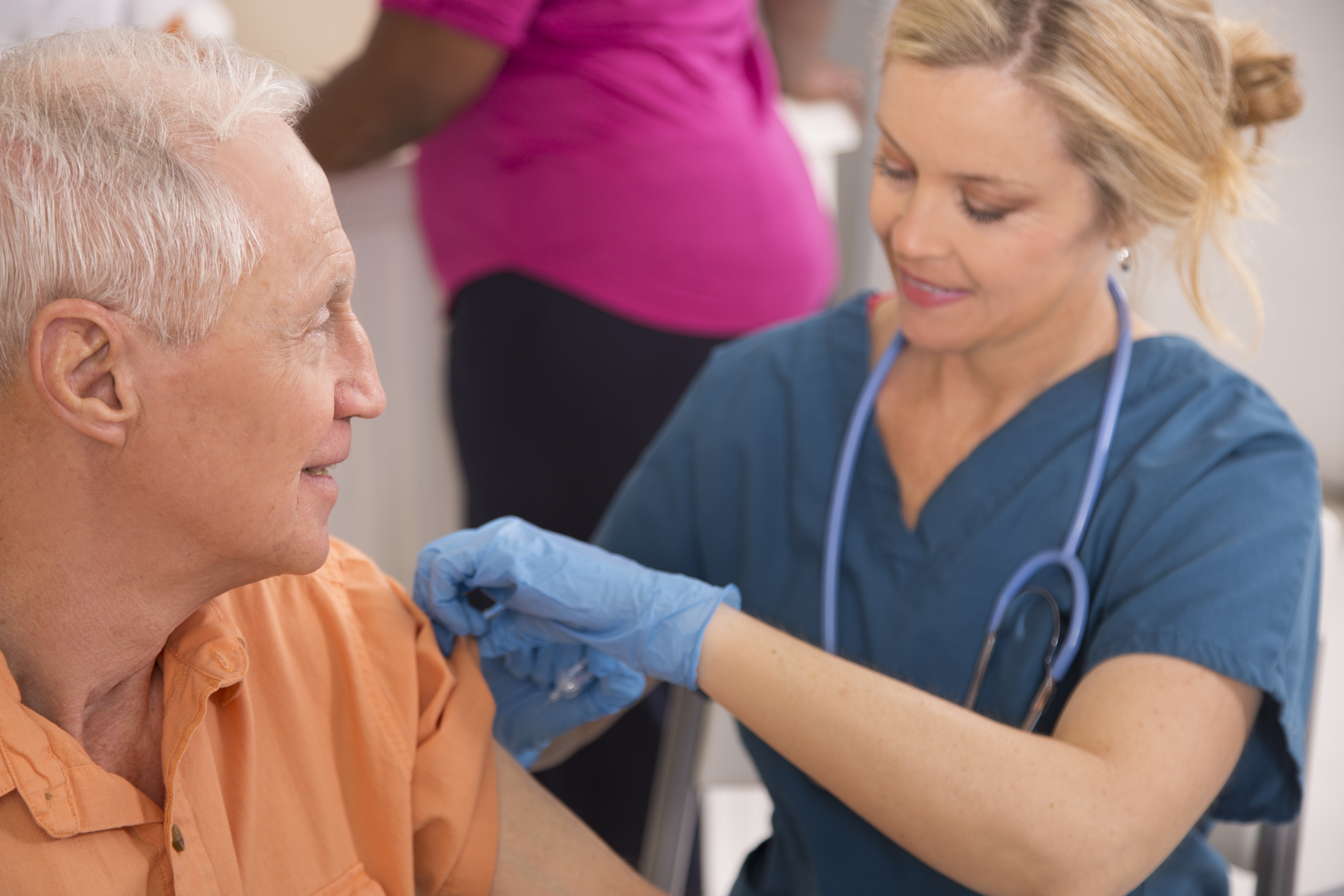 Man getting flu shot