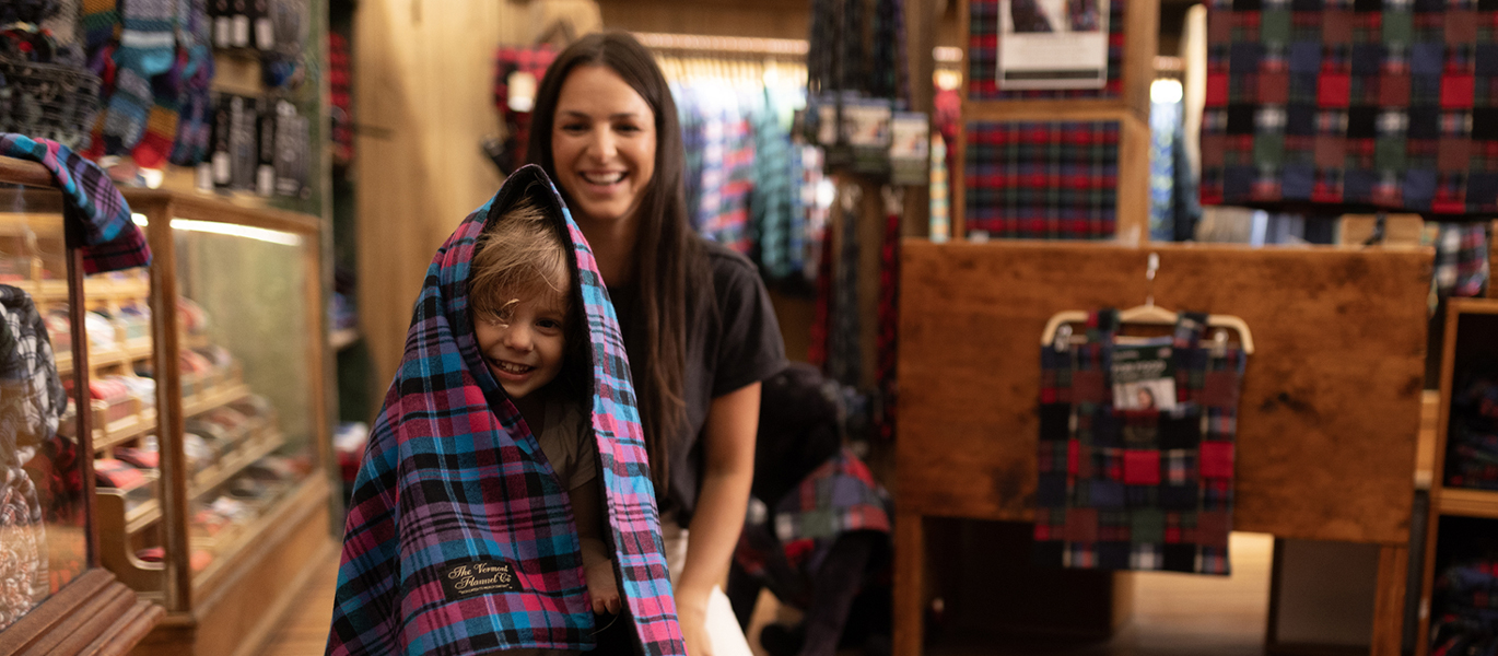Mother and child at VT Flannel Company
