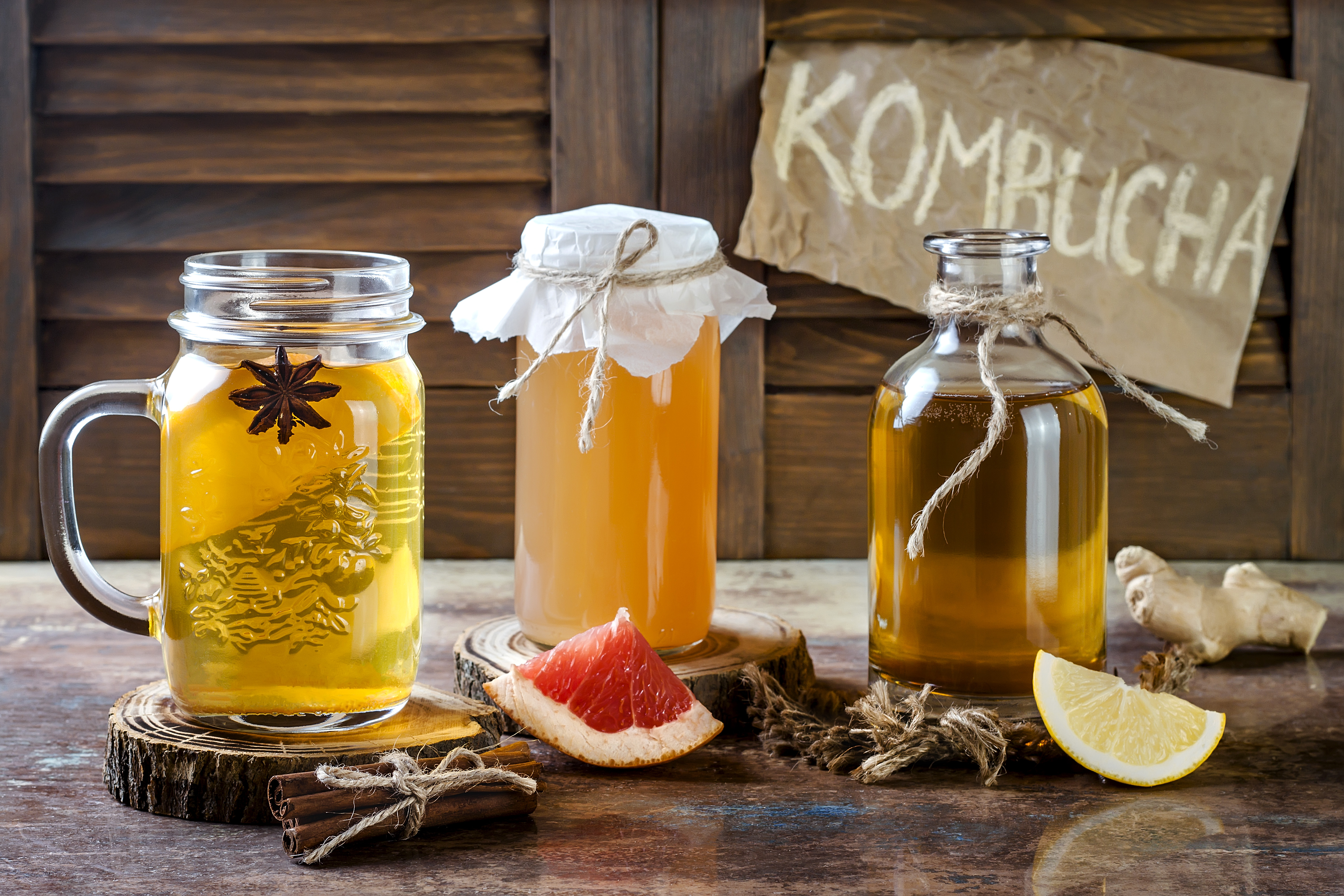 Healthy drink including kombucha