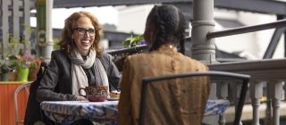 Two woman having lunch