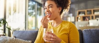 Taking medication with water at home