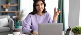 Woman using laptop