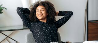 woman taking a break from work