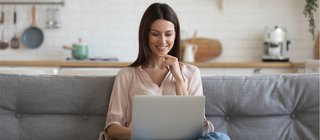 Woman working on a computer