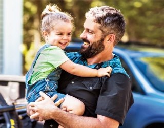 Father and daughter hugging