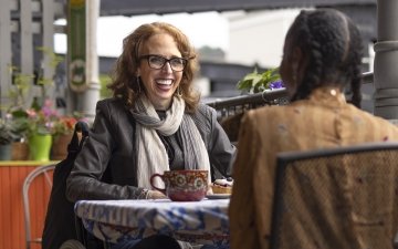 Two woman having lunch