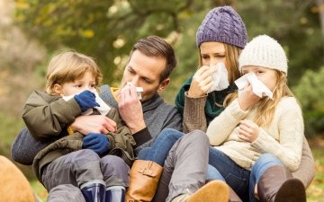 A family with flu symptoms