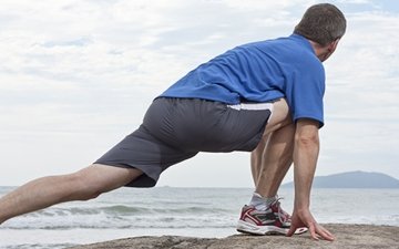 man stretching for exercise