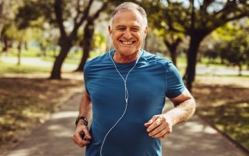 Elderly man running