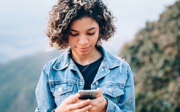 Woman using her phone