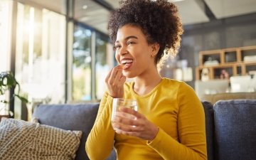 Taking medication with water at home