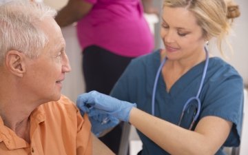 Man getting flu shot