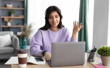 Woman using laptop