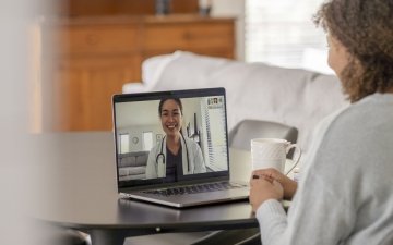 Patient and provider on telehealth call