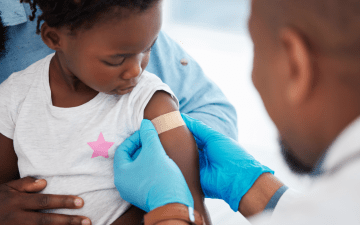 young girl after vaccination