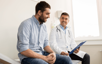 man talking to his doctor