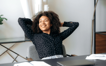 woman taking a break from work