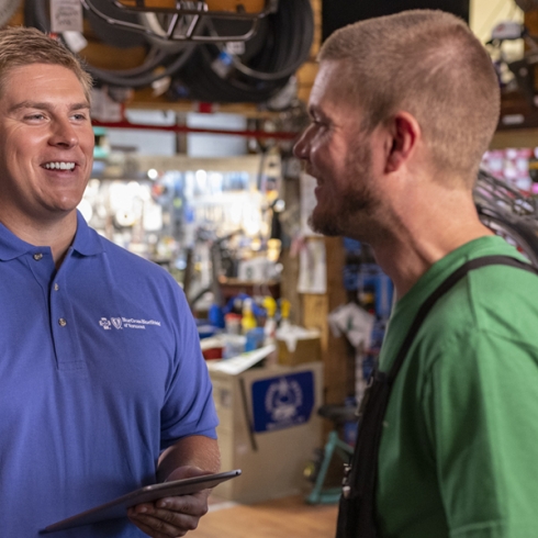 BlueCross BlueShield of Vermont employee with customer