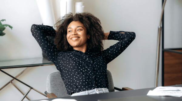 woman taking a break from work