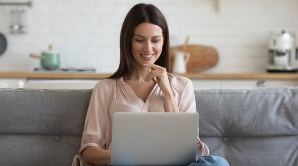 Woman working on a computer