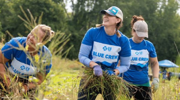 employees volunteering at the intervale in burlington
