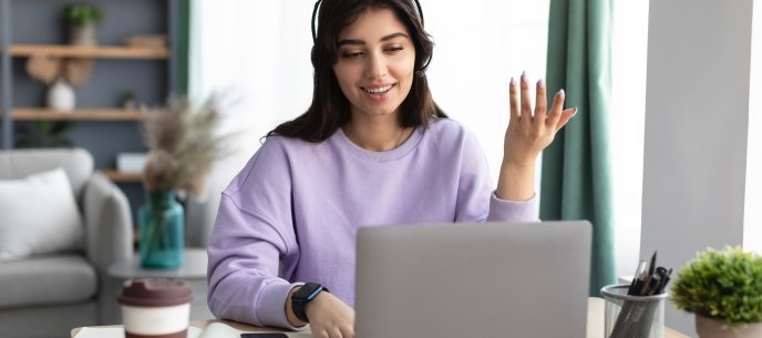 Woman using laptop