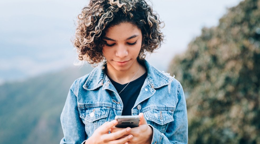Woman using her phone