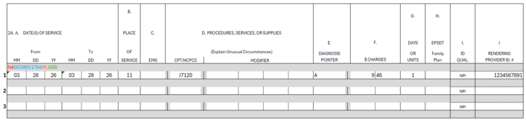NDC Data on Paper Claim - CMS 1500