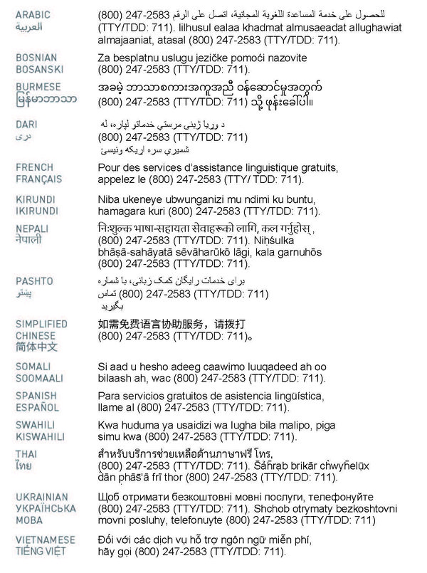 Translation Languages for Blue Cross VT