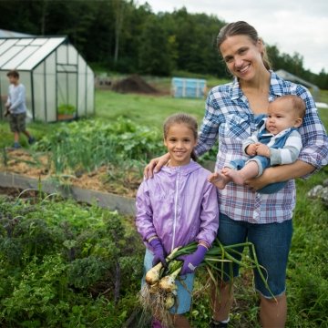Family on farm