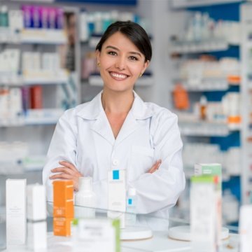 Woman at pharmacy
