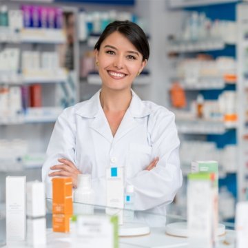 Woman working at pharmacy