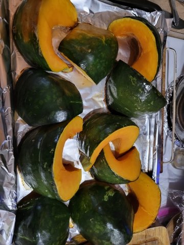 Squash on baking sheet